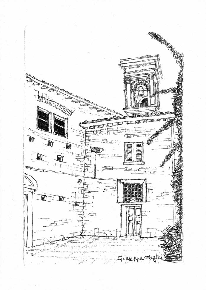 L'entrata alla sacrestia di San Martino (disegno di Giuseppe Mangini)
